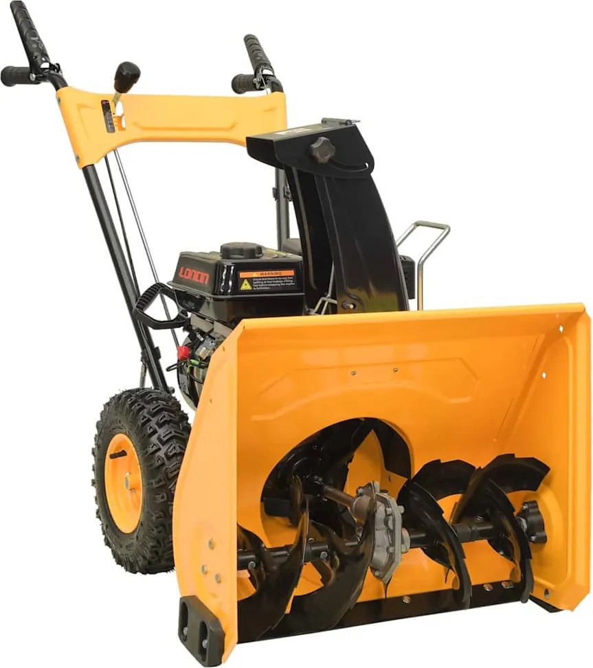 vidaXL Lançador de neve 6,5 CV amarelo e preto
