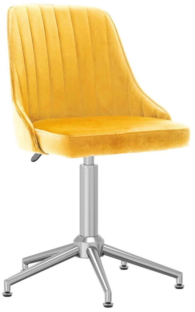 vidaXL Cadeira de escritório giratória veludo amarelo