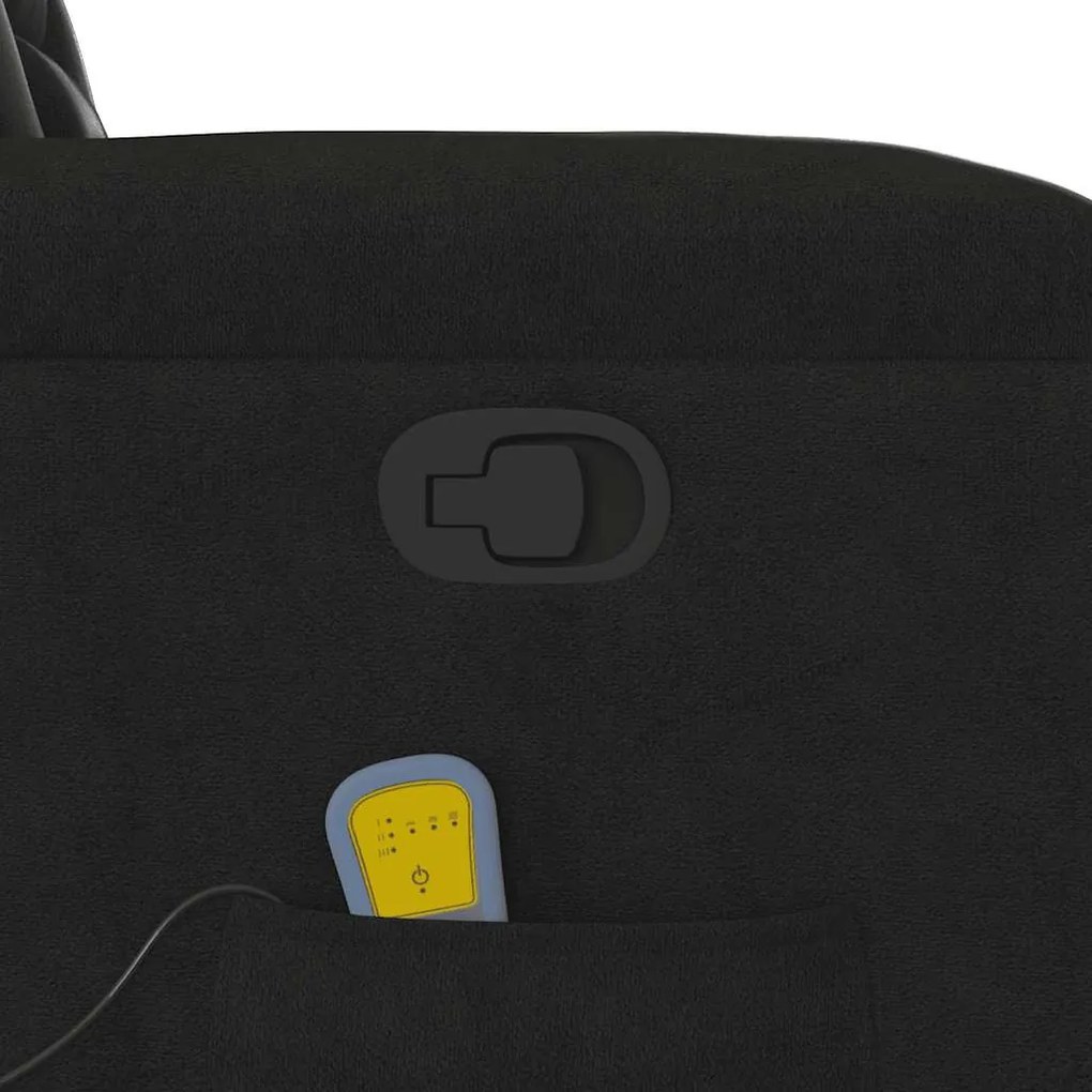 Poltrona de massagens reclinável tecido de microfibra preto