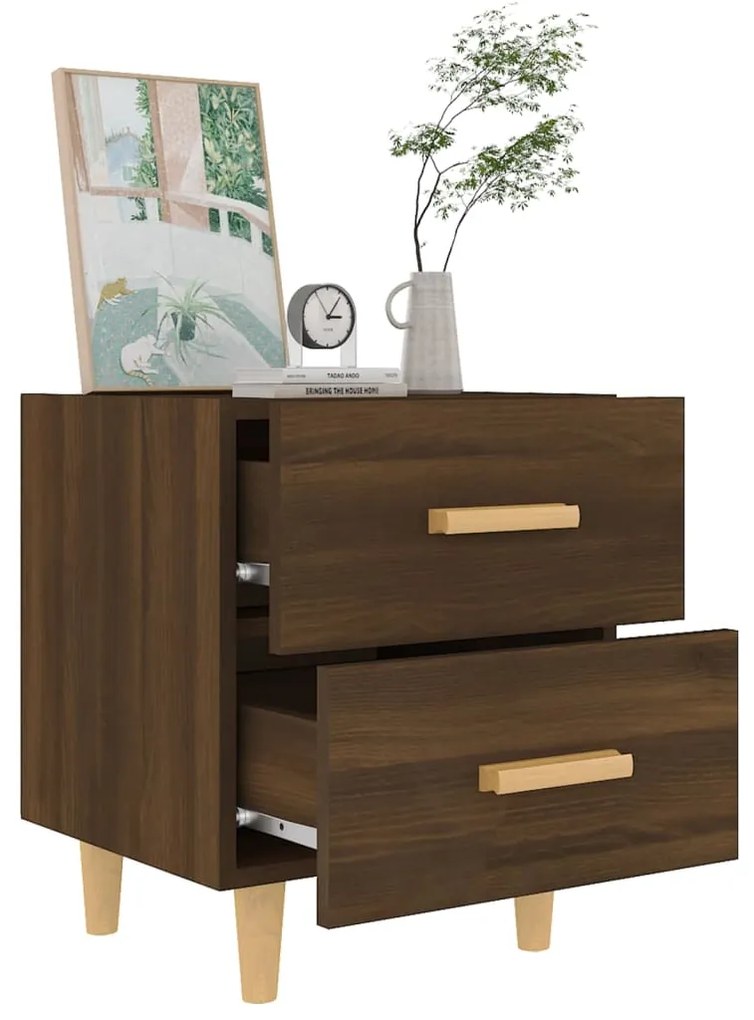 Mesas de cabeceira 2 pcs 40x35x47,5 cm carvalho castanho