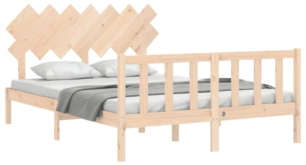 Cama sem colchão 140x190 cm madeira de pinho maciça