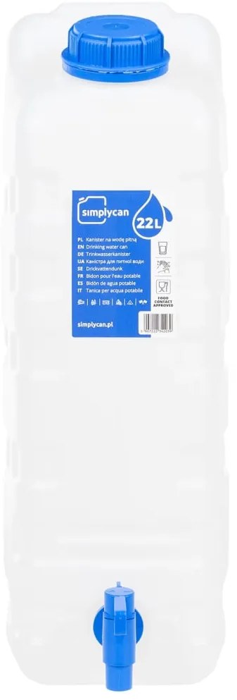 Recipiente de água com torneira transparente 20 L plástico