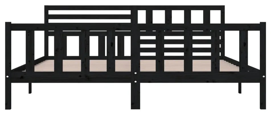 Estrutura de cama 200x200 cm madeira maciça preto