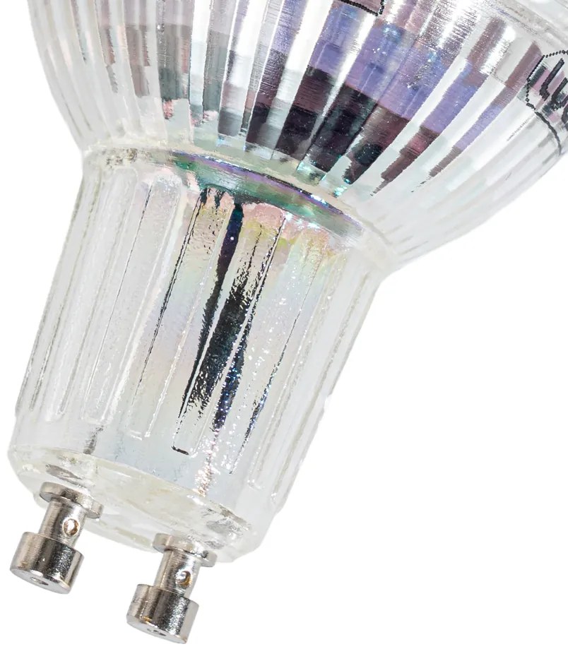 Conjunto de 5 lâmpadas LED GU10 50mm reguláveis transparente 4,9W 430 lm 2700K