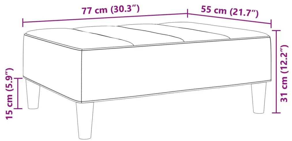 Apoio de pés 77x55x31 cm tecido cinzento-escuro