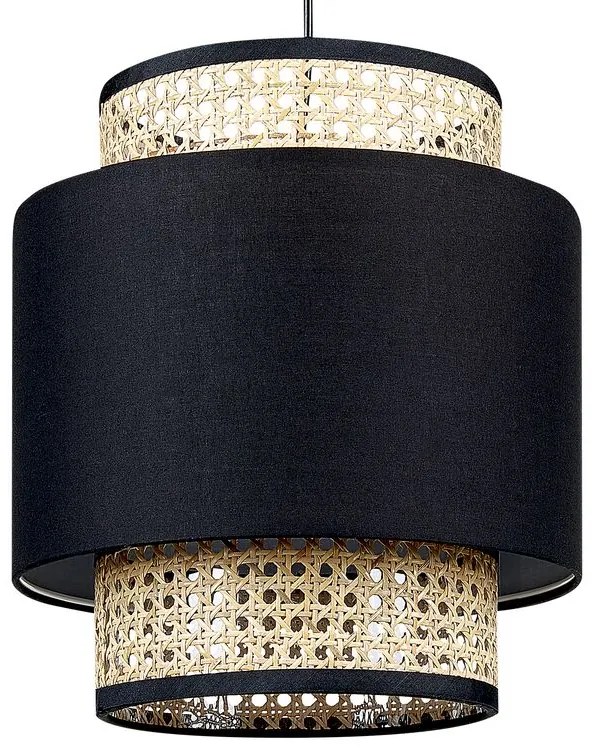 Candeeiro de teto suspenso em rattan preto natural 186 cm BOERI Beliani