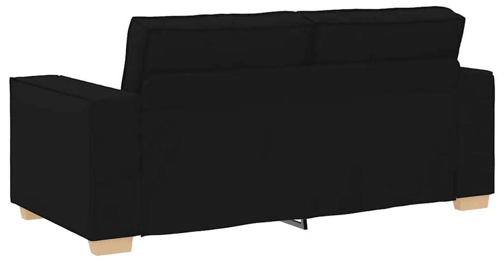 Sofá de 2 lugares preto 140 cm tecido