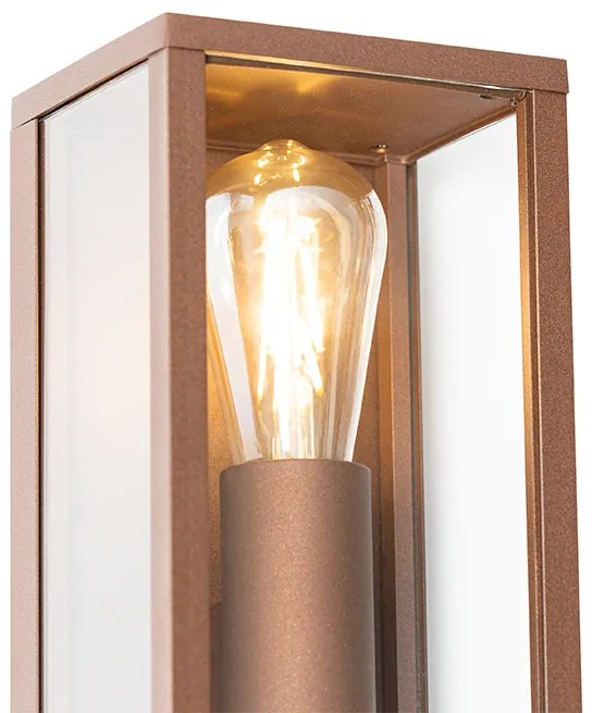 Candeeiro de parede industrial castanho ferrugem 38 cm 2-luz IP44 - Charlois Industrial,Design