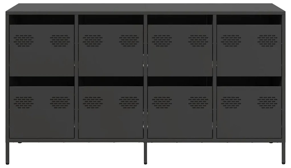 Aparador 135x39x73,5 cm aço laminado a frio preto