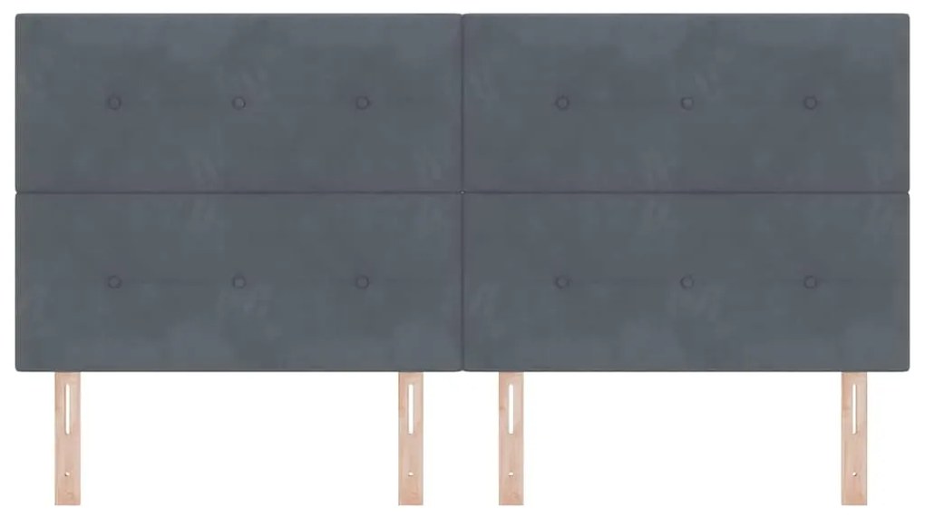 Cabeceira LED vidaXL Cinza Escuro 100 cm em Veludo