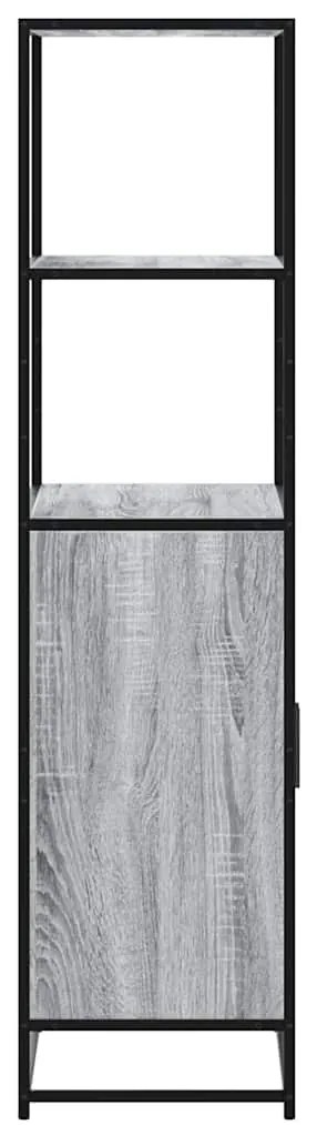 Armário alto 68x35x139 cm madeira e metal cinza sonoma