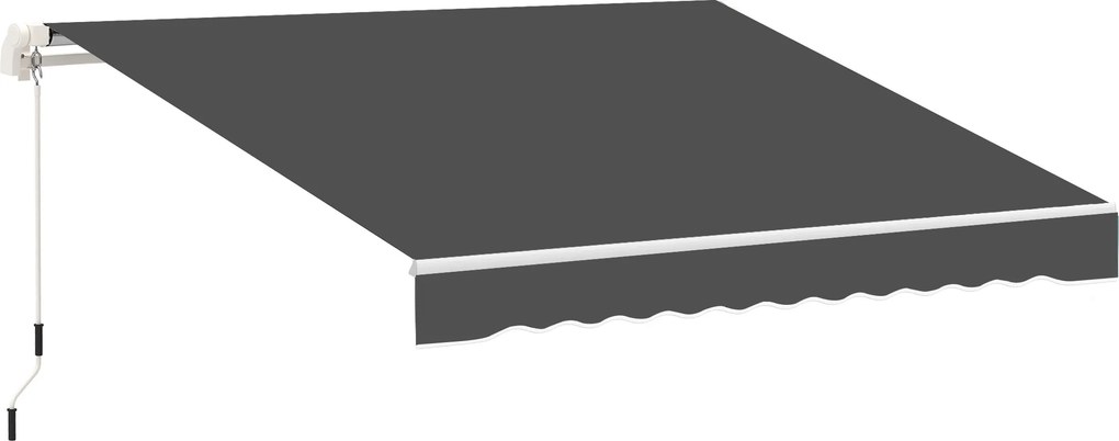 Outsunny Lona de reposição para toldo retrátil lambrequim ondas suaves poliéster alta densidade 280 g/m² anti-UV 2,82 x 2,4 m cinza | Aosom Portugal