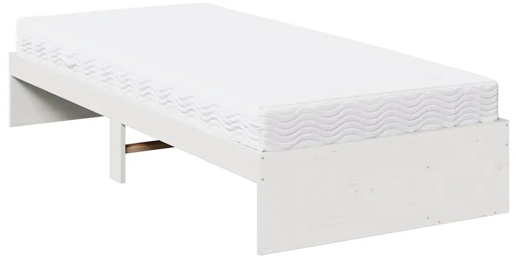 Cama dia com colchão branco 100x200 cm pinho de madeira maciça