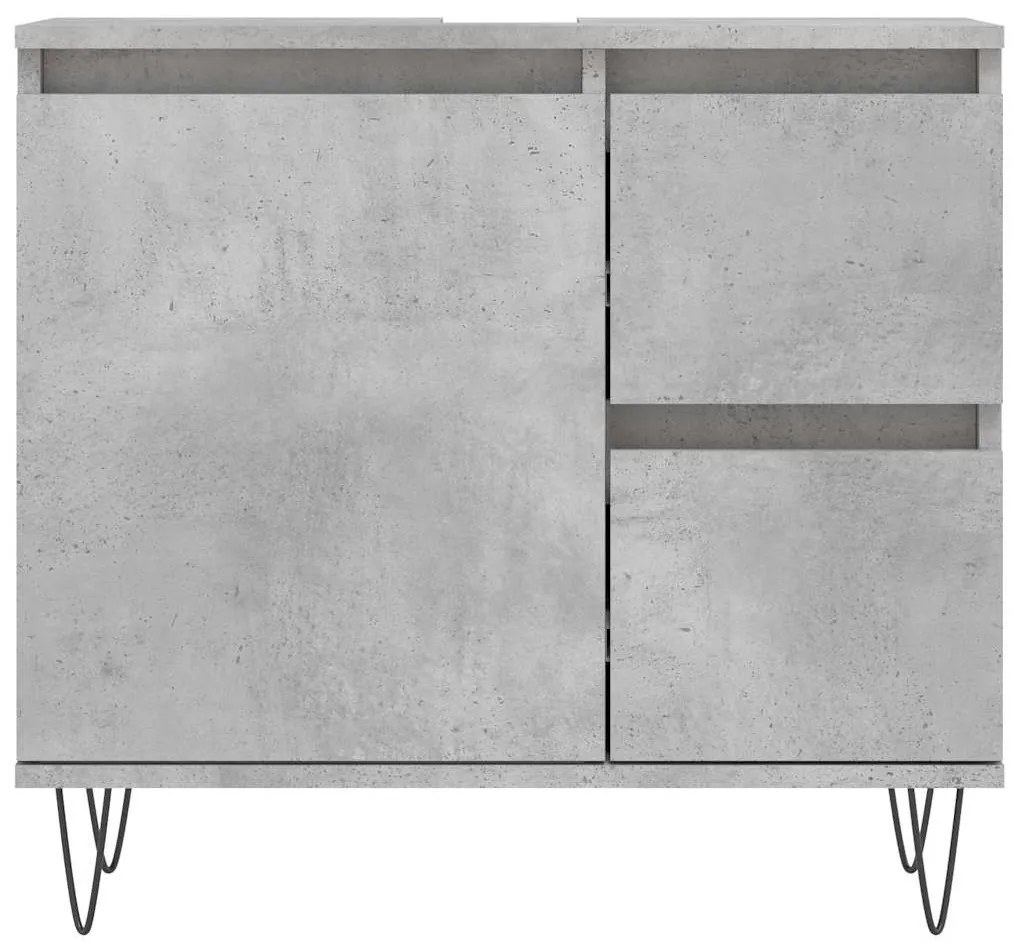 Armário WC 65x33x60 cm derivados de madeira cinzento cimento
