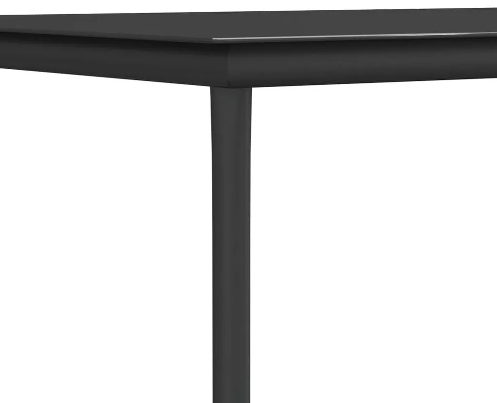 3 pcs conjunto jantar p/ jardim c/ almofadões vime PE/aço preto