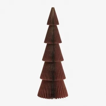 Pacote Com 3 Árvores De Natal De Papel Jesper ↑22.5 Cm & Vermelho Cedro Com Borda Dourada - Sklum
