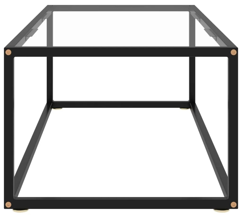 Mesa de centro 100x50x35 cm vidro temperado preto