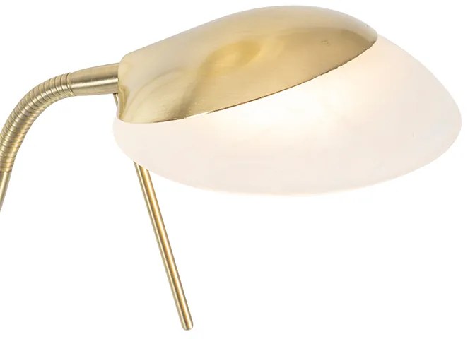 Candeeiro de pé latão com candeeiro de leitura incl. LED e dimmer - Empoli Moderno