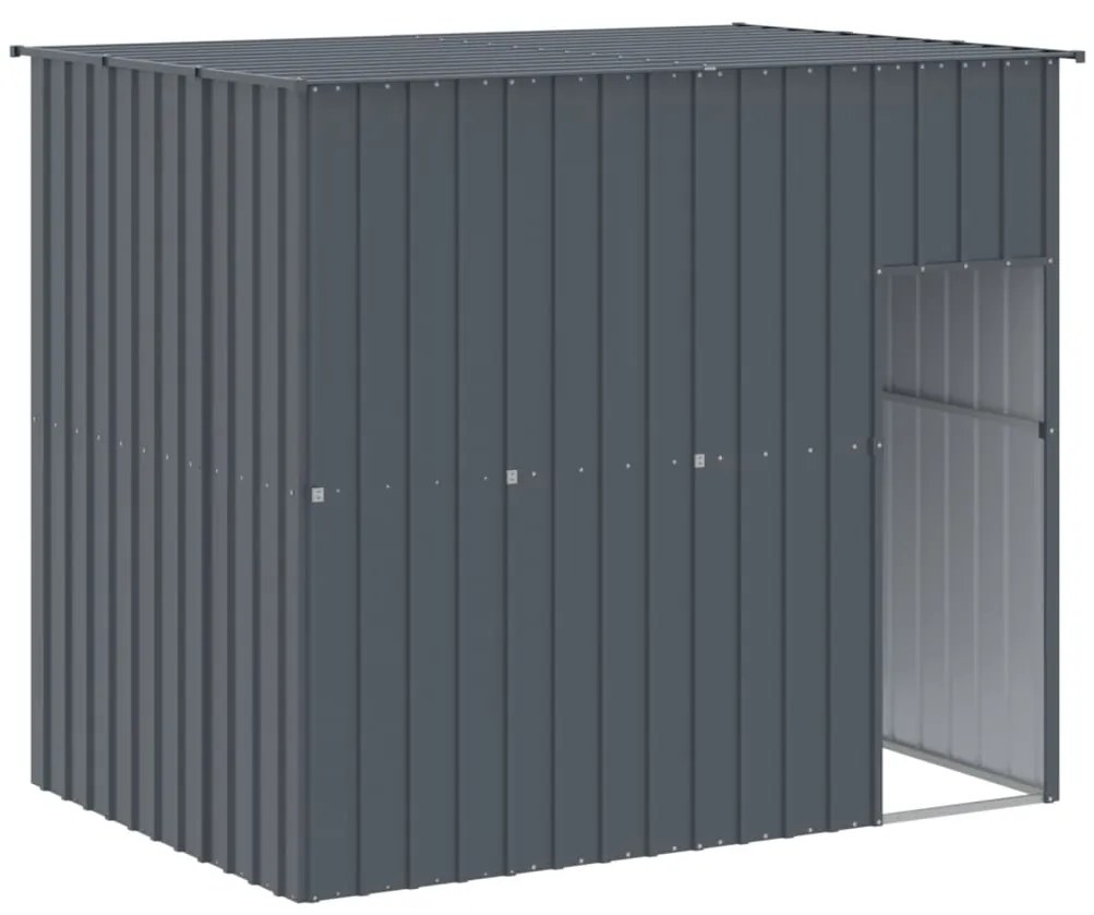 Casota p/ cães c/ parque 214x1273x181cm aço galvaniz. antracite