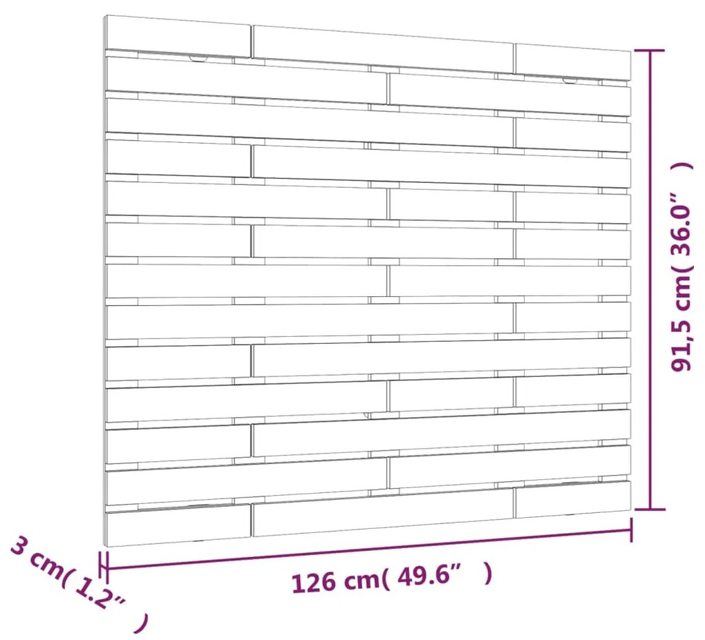 Cabeceira de parede 126x3x91,5 cm pinho maciço castanho-mel