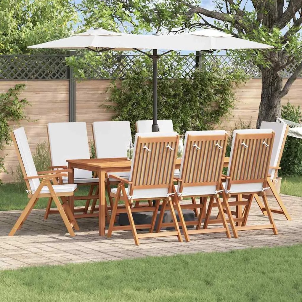 vidaXL Cadeira de Jardim com almofada 8 pcs Castanho 57 x 71.5 x 104cm