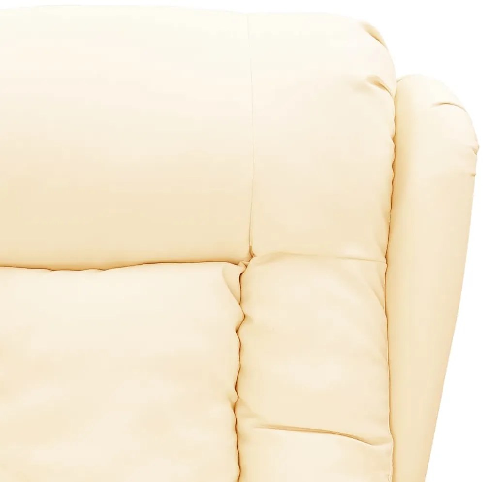 Poltrona elevatória couro artificial cor creme