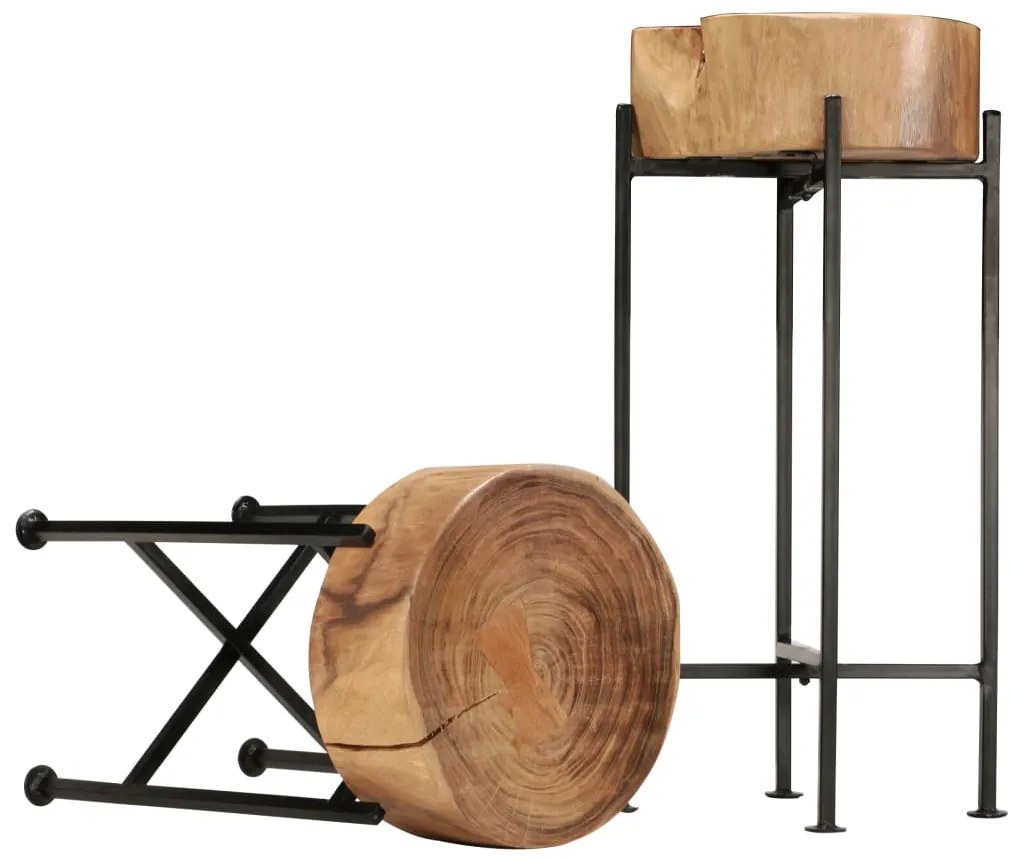Conjunto mesas de apoio 2 pcs madeira de acácia maciça