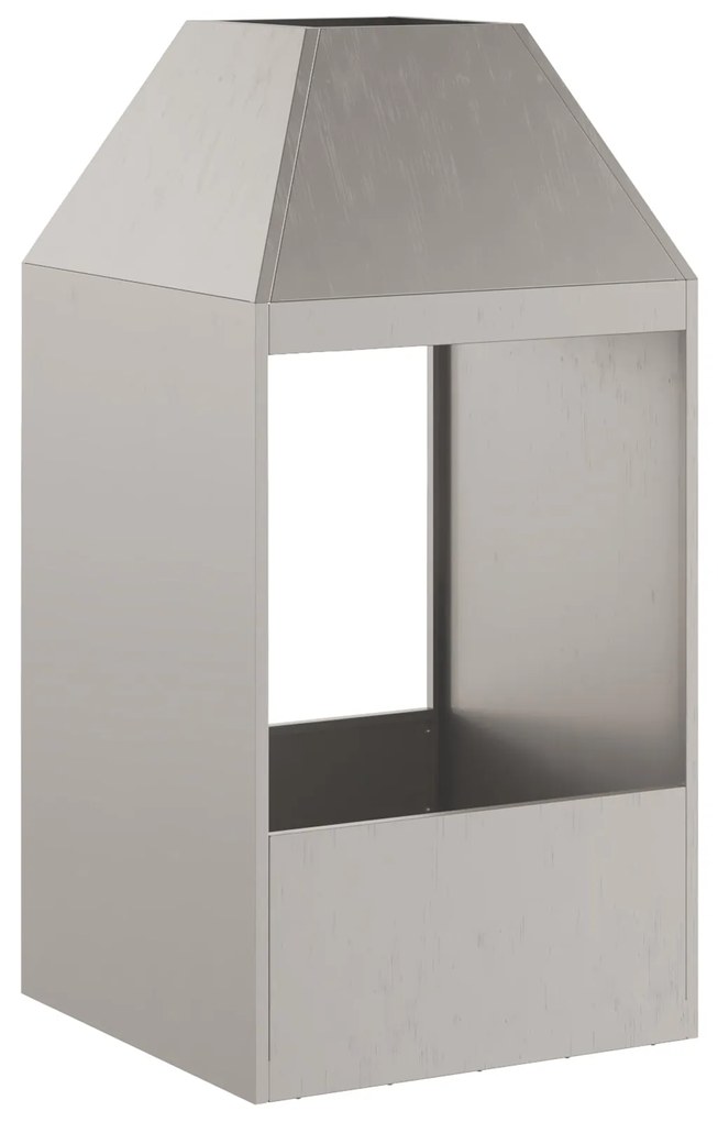 Fogueira vidaXL 50x50x100 cm em Aço Resistente