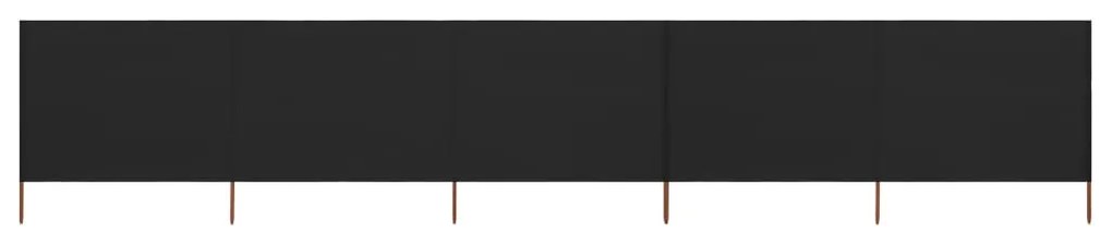 vidaXL Para-vento com 5 painéis em tecido 600x80 cm preto