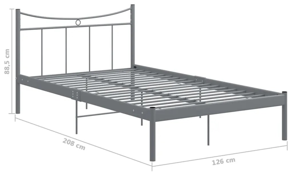 Estrutura de cama 120x200 cm metal cinzento