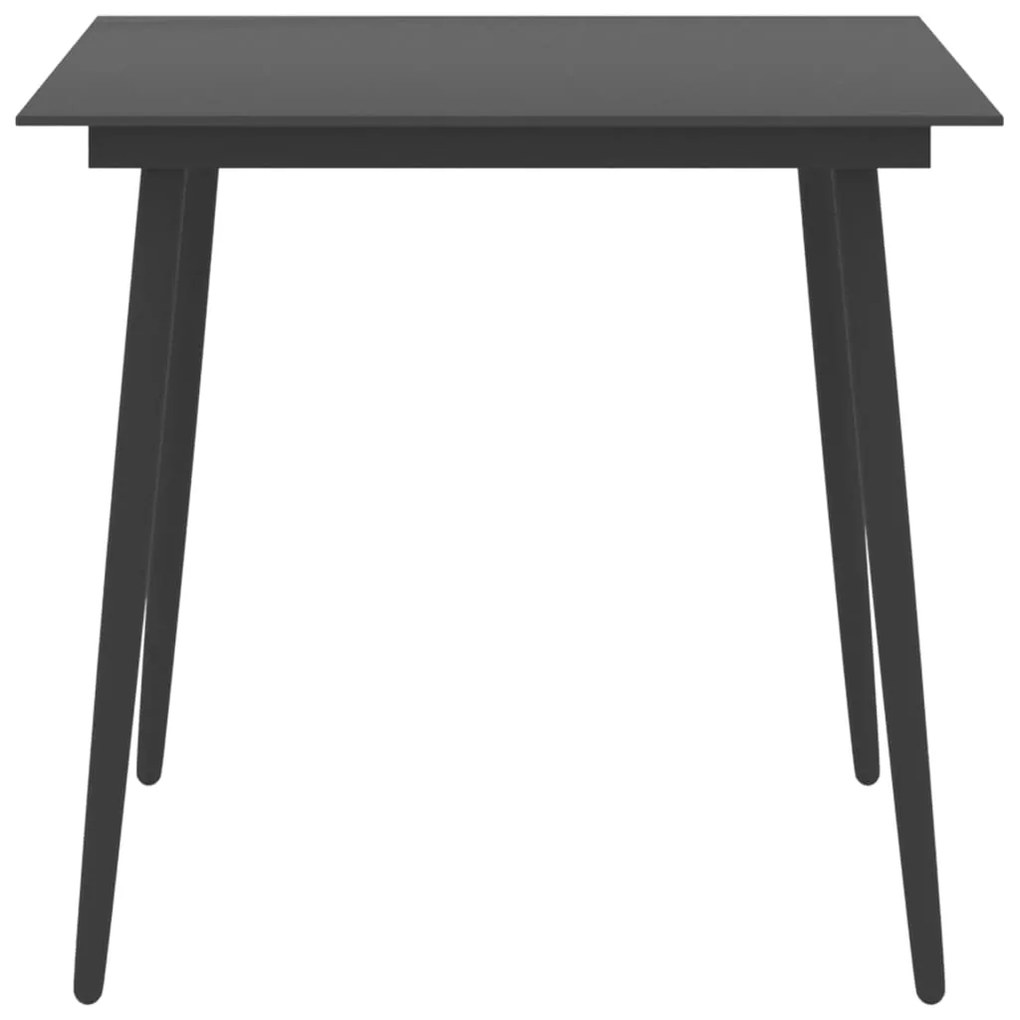 5 pcs conjunto de jantar para jardim preto