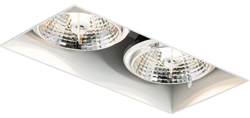 Spot moderno embutido branco GU10 AR70 trimless 2 luzes - Oneon Moderno