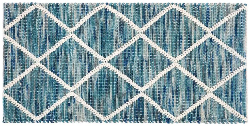 Tapete de lã azul 80 x 150 cm BELENLI