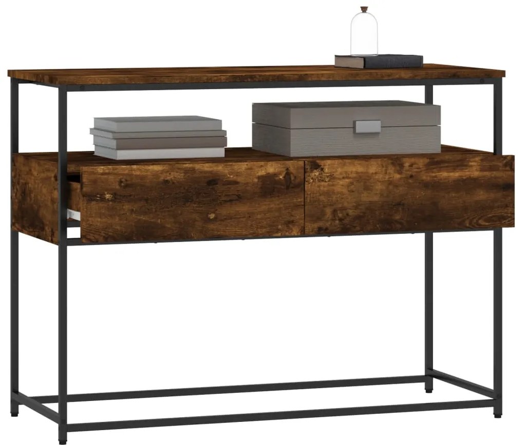 Mesa consola 100x40x75 cm derivados de madeira carvalho fumado