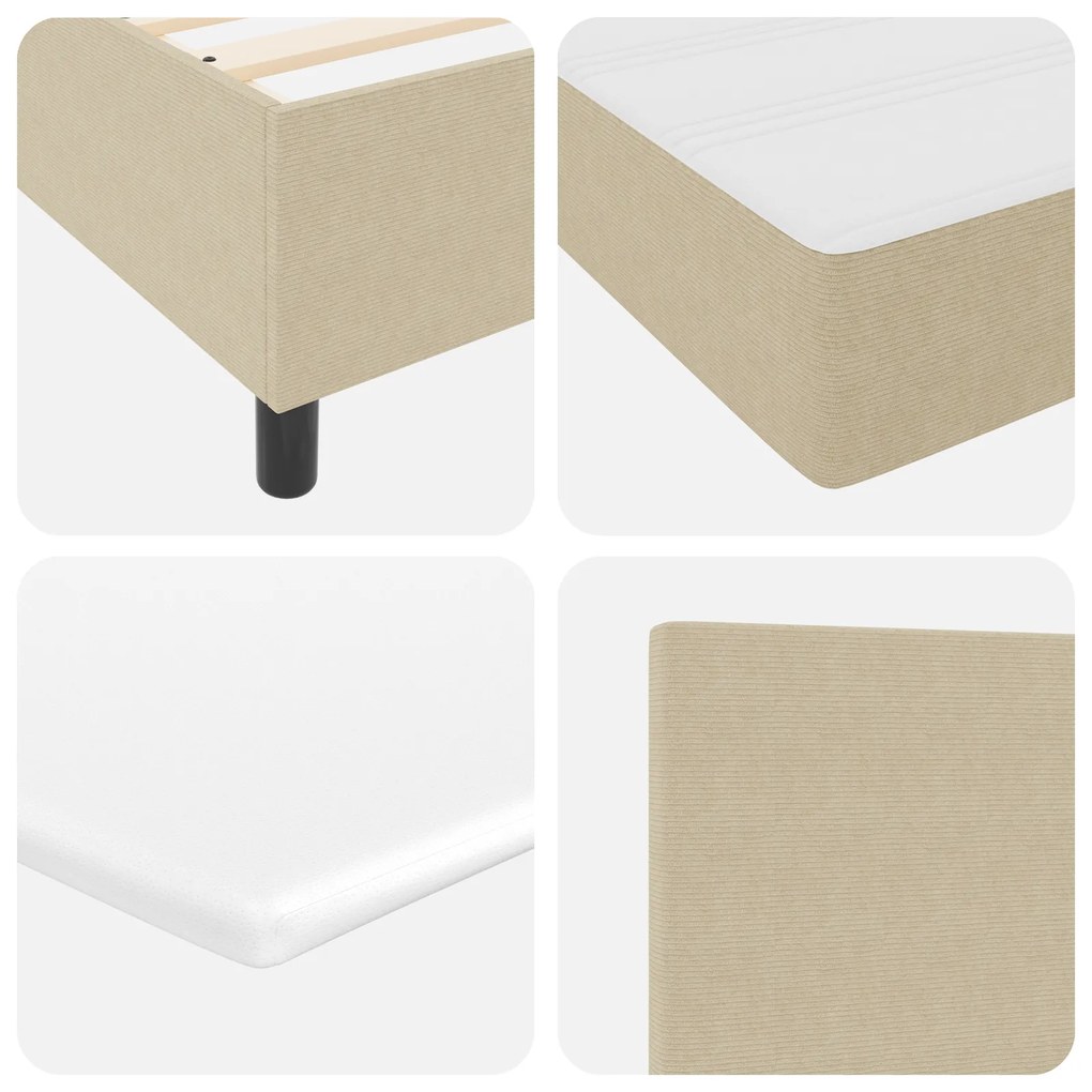Cama Box Spring com Colchão Verde Claro Cinza 120x200 cm Tecido de Vel