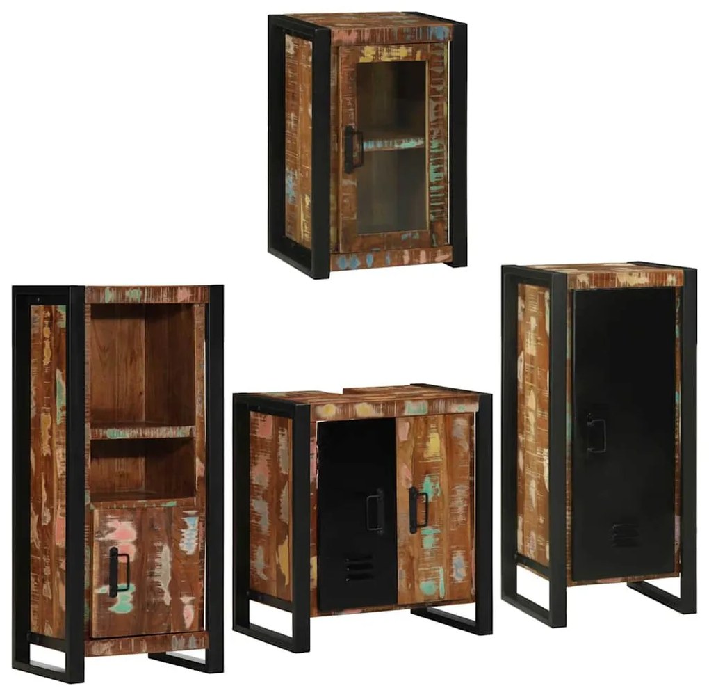 vidaXL Conjunto de Móveis para Banheiro Montado na parede 4 pcs