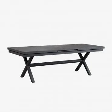 Mesa De Jantar Retangular Extensível De Alumínio Karena Cinza Grafito & 240 - 300 X 100 Cm - Sklum