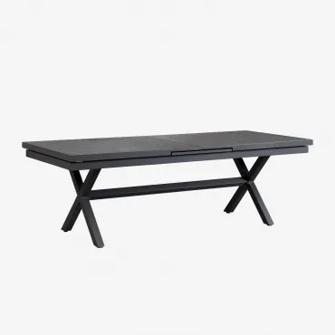 Mesa De Jantar Retangular Extensível Em Alumínio Karena Cinza Grafito & 240 - 300 X 100 Cm - Sklum