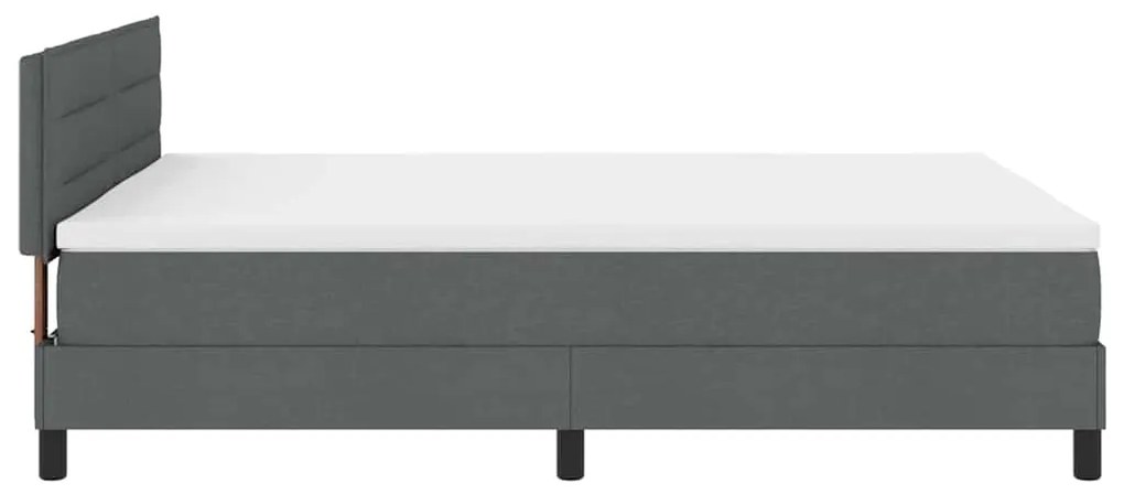 Cama Box com Colchão e LED Cinza Escuro 160x200 cm Tecido