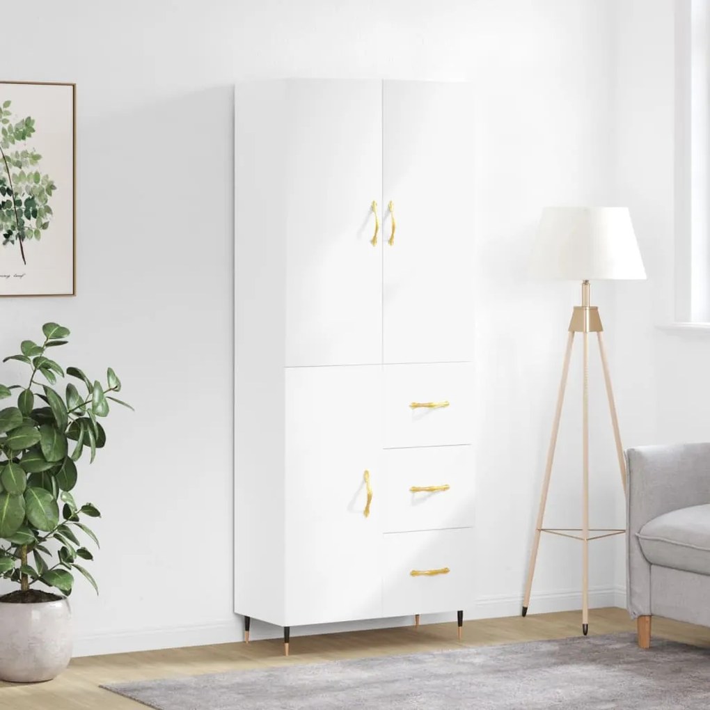 vidaXL Armário alto 69,5x34x180 cm derivados de madeira branco