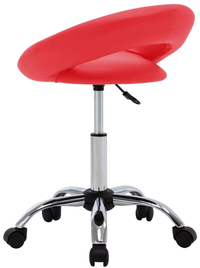 Cadeira de trabalho com rodas couro artificial vermelho