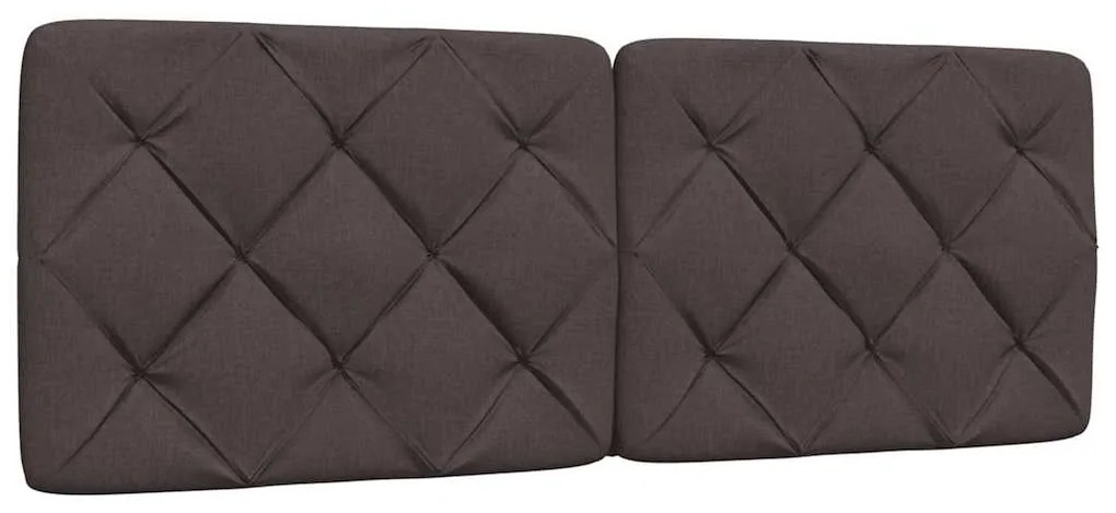 Estrutura de cama sem colchão 120x200 cm tecido castanho-escuro