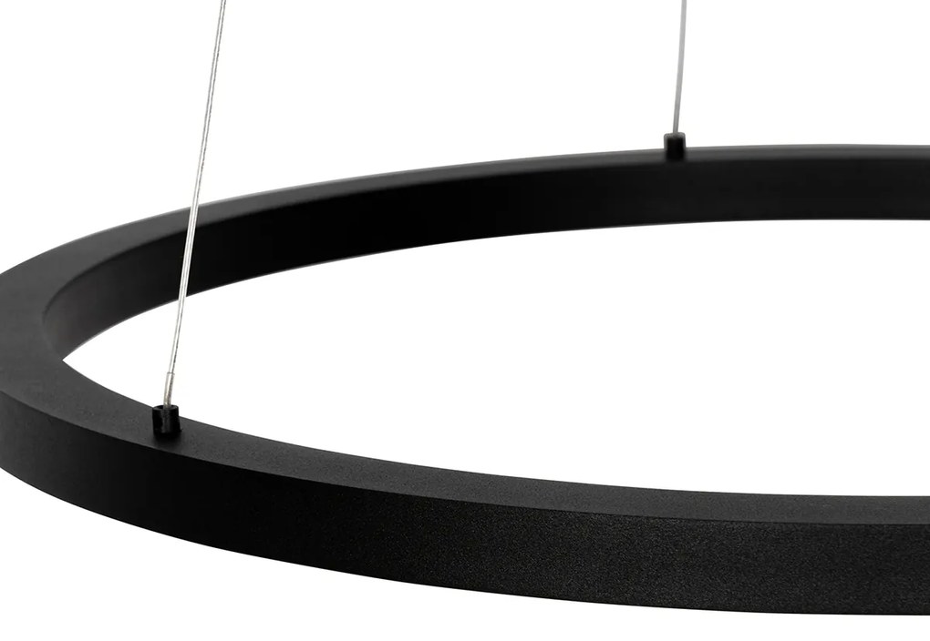 Candeeiro de suspensão preto 60 cm com LED regulável em 3 etapas - Girello Design