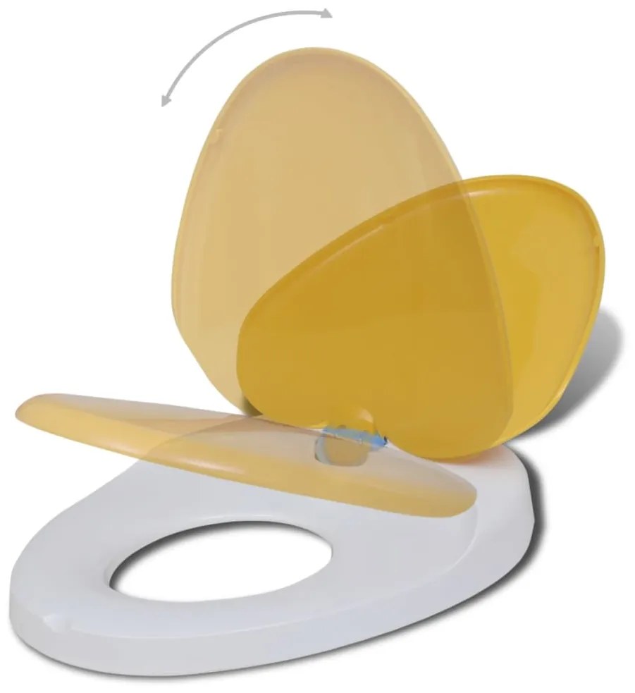 Tampos sanita tampas fecho suave 2pcs plástico branco e amarelo