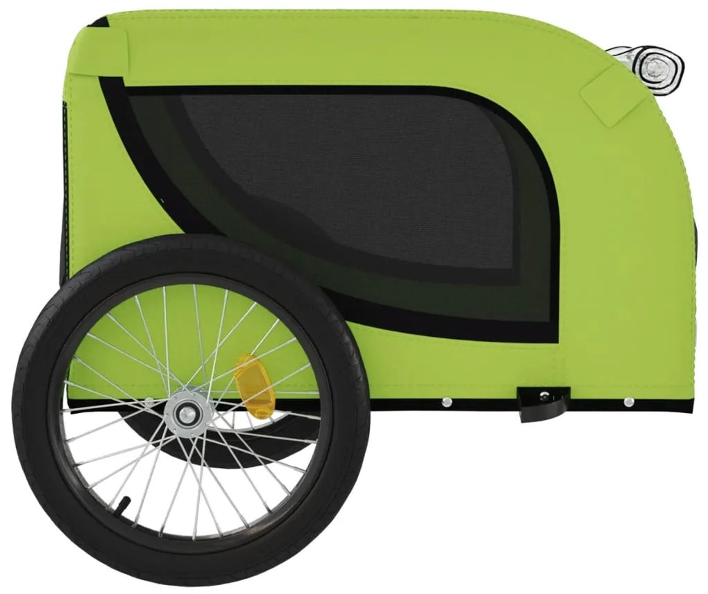 Reboque de bicicleta p/ animais tecido oxford/ferro verde/preto