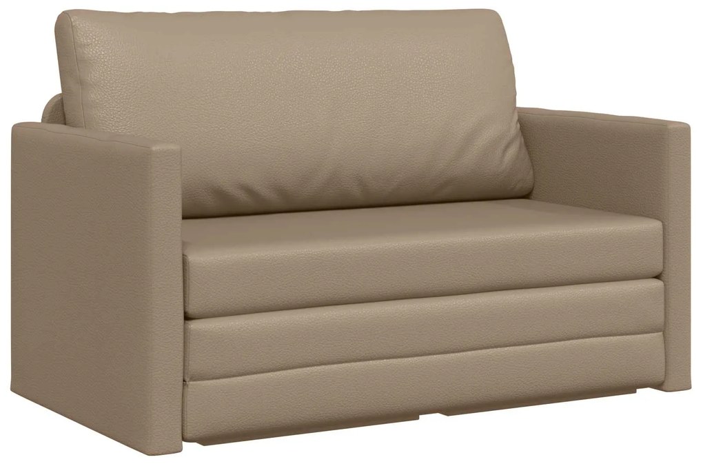 vidaXL Sofá-Cama 110cm Cappuccino Couro Artificial