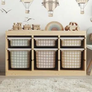 Autocolante para caixa IKEA TROFAST - Padrão axadrezado