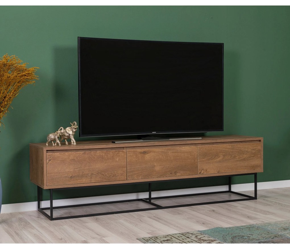 Conjunto de Móveis de Sala Laxus – Nogueira/Preto – 90 cm x 39 cm x 40