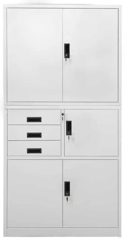 Armário de escritório 90x40x180 cm aço cinzento-claro