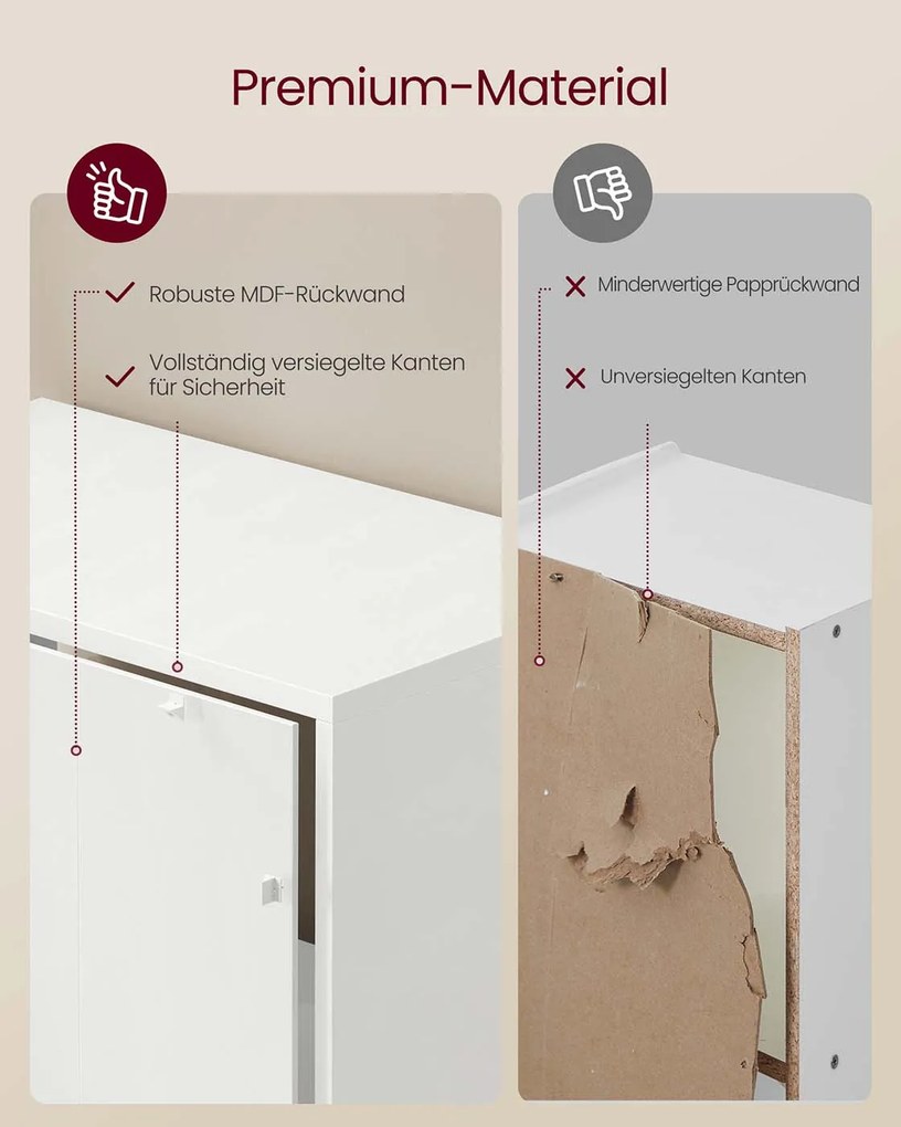 Estante com quatro compartimentos 24 x 66 x 66 cm Branco